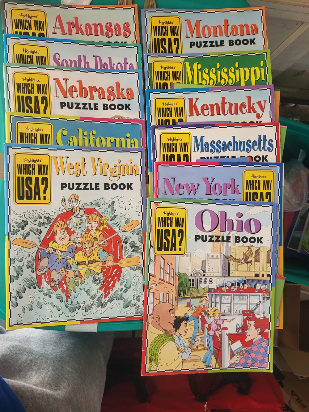 Highlights "Which Way USA?" State Puzzle Books 10 Books  - Colorful Covers